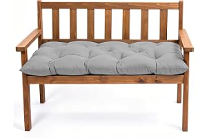 Sittdyna Bänk 100 × 50 × 10 cm, Bänkdyna För utomhusbruk Mjuk & Tjock Vadderad, Trädgårdsbänksdyna Vattenavvisande med band
