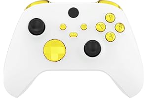 eXtremeRate Tasti Pulsanti Ricambio per Xbox Series X Controller Trigger LB RB LT RT Bumper Grilletti D-pad Pulsante ABXY per Xbox Series S Joystick(Oro Cromo)