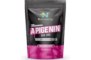 Nutrality Apigenin with Chamomile Extract Supplement 100mg | Sleep, Prostate & Glucose Metabolism Support | Time Health & GABA Supplements | Vegan, Gluten-Free | 60 Capsules