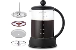 Easyworkz Français Press Cafetière avec verre borosilicate résistant à la chaleur, 800ml Machine à café expresso