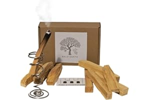 GENERICO Palo Santo,Legno Sacro, 8 Legnetti Palo Santo + 1 Spirale, Intenso, Incenso Per Meditazione, Purificatore. Essiccato a Terra,Alta Qualita, Raccolto a Mano, Unico, Originale Peru'