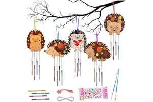 NOKDAL 5 Pièces Carillon Bois Enfant Carillon à Vent Activité Manuelle Carillon à Vent Kit en Bois de Bricolage Créations en Bois à Peindre Décoration Kits de Carillons éoliens en Bois