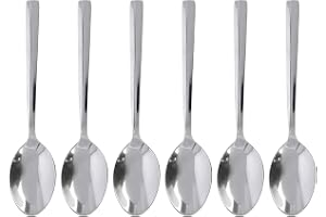 Royalford RF10068 6Pc Ss Table Spoon - Mirror Polished| Ergonomic Handle | Stainless Steel Material | PeRFect For Home, Hotel, Restaurant & More