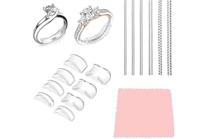 Aurevella 14 Pack Ring Size Adjuster Ferma Anello Invisibile Silicone,Clear Ring Sizer Adjuster per anelli allentati Uomo Donna