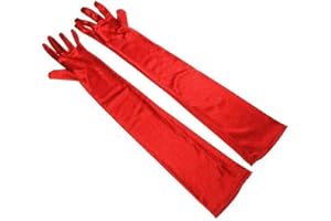 LANSONEE 52CM Long Evening Satin Gloves, Evening Opera Gloves Satin Elbow Gloves 1920s Style Prom Gloves Fancy Dress Gloves for Wedding Prom Opera