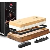 XINZUO Double-Sided Grit Sharpening Stone 1000/5000 Set of 5 Pieces | Professional 2-in-1 Knife Sharpener, with Non-Slip Base