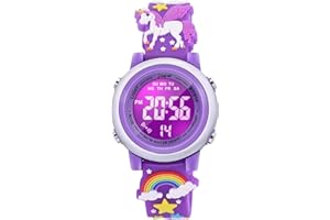 Dotodo Toys Gifts for 3 4 5 6 Year Old Kids, Watch for Girls Age 3-10 with Waterproof LED Lights Alarm - Best Gifts