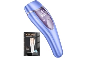 DEPLITE 21J Épilateur Lumière Pulsée, IPL Épilateur Laser avec Fonction de Refroidissement, Salon à la Maison,9 Niveaux Laser Epilation pour Femme et Homme, Corps Aisselles, Bleu