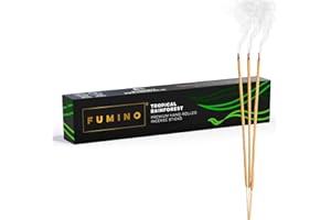 Fumino® Selva Tropical Incienso Fresco Hecho a Mano 14 Varillas por Caja (15g) Fragancia de Humo Masala Agarbatti Joss para la Relajación, Meditación, Antiestrés - Decoración de Hogar