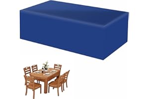 AXFZZRS Cubierta para Muebles de jardín, Oxford 420D Cubierta de Mesa de jardín Grandes, Impermeable, Protección UV, para Protección de Muebles, Rectángulo Cubierta de Ratán, Azul - 150x100x90cm