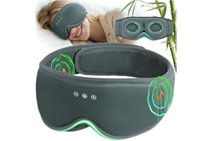 MUSICOZY Organic Bamboo Cotton Sleep mask Headphones,100% Blackout 3D Bluetooth Sleep Mask Breathable Eye mask Zero Eye Pressure Sleep Headphones for Side Sleepers,with 14H Playtime&Bluetooth 5.4