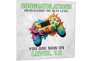 PURPLE FOX Carte d'anniversaire pour 12e anniversaire - 12 ans - 12 ans - Carte d'anniversaire pour garçon - 145 x 145 mm