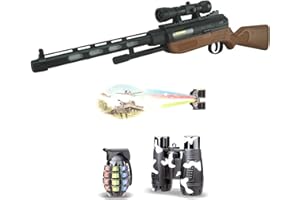 TACTIPRO Toy Gun Army play set for kids great for Fancy dress Police Costume accessories Camo Soldier Military. Rifle & Grenade emit machine gun combat sounds, lights vibration & cool image projection on walls