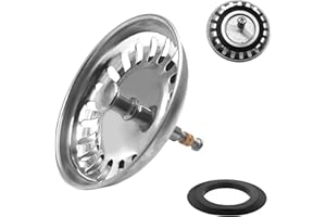 ERIOSCAR Ø 79mm Coladores Fregadero de Acero Inoxidable, Colador de Drenaje Universal para Fregadero de Cocina con Pasador Ajustable, Upgraded Kitchen Sink Plug Strainer, Tapón de Desagüe