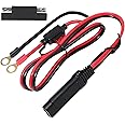 KUNCAN SAE Connector to O Ring Terminal Harness Wire, 2 Pin Lug Quick Disconnect Extension Cable, Eyelet Terminal Charge Cord for Motorcycle, Car, Tractor, 10A Fuse,2FT