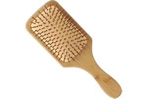 SALUBOHUM Cepillo de Pelo, Cepillo Pelo de Bambú Natural, Cepillo Cuadrado de Madera, Anti-Frizz, Cepillo Desenredante, Para Peinar y Mejorar la Textura del Cabello, Adecuado para Hombres, Mujeres y Niños