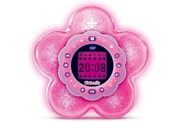 VTech - KidiMagic Galaxy Light Rose, Radio Réveil Enfant 9 en 1 avec Effets Lumineux, Projection d'Aurores Boréales au Plafond, Enceinte, Jeux, Cadeau Enfant de 6 Ans à 12 Ans - Contenu en Français