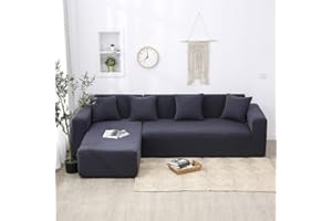 AYOUGE Sofabezug, Sofabezug Ecksofabezug 1/2/3/4-Sitzer-Stretch-Sofabezug mit Fester Schaumstoffstange (L-förmiges Ecksofa benötigt Zwei Bezüge)