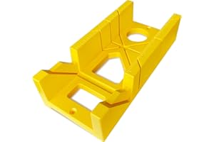 Hanpex 300mm Heavy Duty Mitre Box Cuts Both 45 Degree and 90 Degree Miter Angles for Accurate Cutting, Impact-Resistant ABS Plastic Miter Box for DIYer, Woodworker, Woodcarver, Carpenter, Yellow