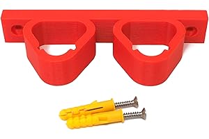 ETECH4US Red 2 Battery Holder Wall Mount Battery Holder Storage for Milwaukee M12 Compatible with 12V Batteries