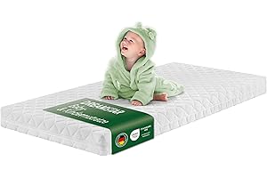 ‎DREAMSTAR DREAMSTAR Ergo Kids Junior Babymatratze und Kindermatratze mit Trittkante | Öko-TEX® | hautfreundlicher Bezug abnehmbar und waschbar bei 60 Grad | 70 x 140 cm