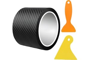 Smloplom Pellicola autoadesiva per auto, 10 x 500 cm, effetto carbonio, per battiscopa, bordo del motore, protezione antigraffio, impermeabile e senza residui, colore nero