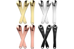 Metal Makeup Spatula,Forreen 12 Pieces Beauty Scoop Cosmetic Spatulas Face Cream Spoon Makeup Mask Spatula for Eye Cream Face Cream Mask Mix Sampling