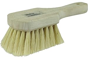 Weiler 44014 8" Utility Scrub Brush, White Tampico Fill, Short Handle, Wood Block