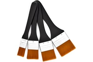 Skyzone Set di pennelli per Pittura, 4 Pezzi Pennelli per artisti Multiuso per Pittura acrilica, Pennello Piatto Pennello in Nylon per Acquerello, Acrilico, guazzo, Pittura a Olio (20/30/40/50 mm)