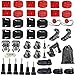 Produktbild madridgadgetstore® 43 in 1 kit von Medien Flach gebogen gebogen + Sticker Aufkleber Stickers 3 m Zubehör für Action-Kamera Sport-Camcorder GO PRO GOPRO HD hero6 Hero5 Hero4 Hero3 + Hero 6 5 4 3 + 3 2 (Black, Silver) 4 K60 Session Campark Rollei SJCAM SJ4000 SJ5000 SJ6000 M10 M20 Adapter Stativ artículación 3 Wege Schnalle Vertikal Quick Release J-Hook Teether Sicherheit Montage-Bindung im offenen Helm Helmet Pad Antibeschlag Einsätzen