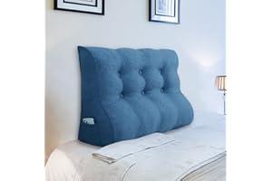 ‎JOHNEAR Johnear Rückenkissen Lendenkissen für Sofa Bett Rückenlehne Lesekissen ，Großes Bücherkissen Hohe Kopfteil zweireihig Keilkissen Wandkissen Beinkissen (Blau，100 x 26 x 55cm)