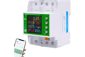 DewinLVD WiFi elmätare 3 faser, smartmeter elmätare Wlan 100A/380VAC | Vridströmsmätare toppskena, Tuya App digital elmätare läsning Wlan med färgskärm och överspänningsskydd, 4P meter