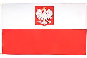 AZ FLAG - Bandera Polonia Con Aguila - 90x60 cm - Bandera Polaca Con Armas 100% Poliéster Con Ojales de Metal integrados - 50g - Colores Vivos Y Resistente A La Decoloración