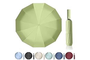 Maibar Umbrella Windproof Strong, 24 Ribs Waterproof Umbrella, Folding Travel Umbrellas, Wind proof Parasols for Men and Women (Matcha Green)