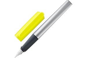LAMY nexx neonyellow – Fountain Pen with slip-proof grip & polished steel nib in size A - triangular aluminum body - including LAMY T 10 blue cartridge - Right-Handed
