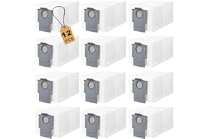 AiLomey 12 Stück Staubbeutel Zubehörset für Roborock Q Revo Roboter, Zubehör Beutel für Roborock Q Revo, Staubsaugerbeutel für Roborock Q Revo Staubsauger Absaugstation