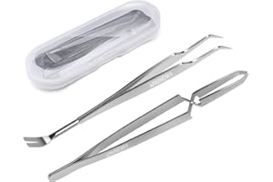 Iokheira Juego de Herramientas para Quitar Garrapatas, 2 Piezas Herramienta de Eliminación de Garrapatas de Acero Inoxidable Pinzas para Garrapatas Gancho para Mascotas Perros Gatos