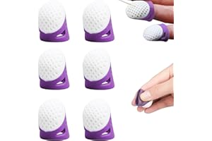 HSYTEK Fingerhut Nähen, Strickfingerhut, Fingerhut Silikon, Fingerhut Ergonomie, Fingerschutz Stricken, Fingerschutz Silikon, Fingerkuppenschutz, Fingerlinge Silikon, Violett, Einheitsgröße, 6 Stück