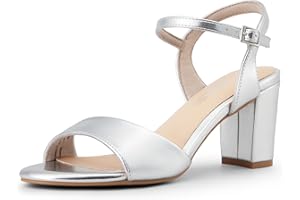 DREAM PAIRS Damen-Sandalen mit hohen Absätzen Modische Blockabsätze-Sandalen mit offenem Zehenbereich und Pumpabsatz