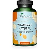 Natural Vitamin C Supplement Vegavero&reg; | Organic Vitamin C 100% Natural from Acerola Cherries | 225% NRV per Daily Dosage | N