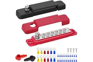 DENT-DE-LION Blocco di distribuzione di elettricità 150A 12V 1/4" Batteria della barra dell'automobile dell'autobus marino Blocco della terminale dell'autobus con copertura per il cablaggio solare dell'automobile