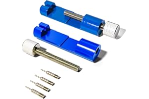 NJXMDR Watch Link Removal Tool|3 Extra Pins Included|Aluminum Alloy Spring Bar Remover|Portable Watch Strap Adjustment Kit|Easy-to-Use Watch Repair Tool, Blue(1 Piece)