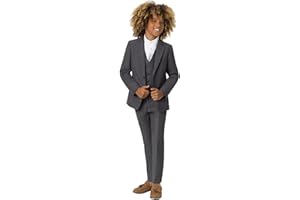 Roco Boys Modern Fit Suit, 3 Piece Wedding Suit, Jacket, Waistcoat & Trouser Set, 1-14 Years