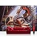 Produktbild Fototapete 368x254cm PREMIUM Wand Foto Tapete Wand Bild Papiertapete - Illustrationen Alchemy Tapete Drachen Prinzessin Hexe Lilith Dämon bunt - no. 3503