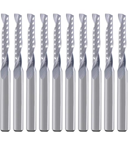 HOZLY CNC Single Flute Router Bits 4mm (0.157) Shank, 4mm (0.157