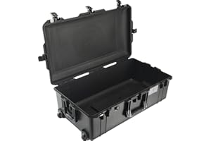 PELI 1615 Air Leichter Extrem Robuster Reisekoffer für Kameraausrüstung, Wasser- und Staubdicht, 71L Volumen, Ohne Schaumstoffeinlage, Farbe: Schwarz