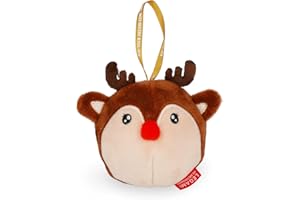 Legami - Decorazione Natalizia in Peluche Oh-Oh-Ornaments, Tema Reindeer, Pallina di Natale, da Appendere all'Albero, in Poliestere, 9 x 10 x 4 cm