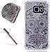 Produktbild S7 Edge Cover Samsung Galaxy S7 Edge Cover for Girls EMAXELER 3D Creative Design Angel Girl Flowing Liquid Floating Bling Shiny Liquid PC Hard Cover for Samsung Galaxy S7 Edge Silver Skull by EMAXELER