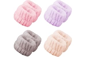 Abeillo 8 pezzi polsini skincare assorbenti face wash braccialetti, Polsini per Lavaggio del Viso, per Lavaggio e Cura della Pelle Polsini Spugna per Skincare per Sport Yoga Spa Doccia