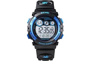 HMJIA Orologio per Bambino,Orologio Digitale per Bambini in Silicone con Data/5ATM/Sveglia/LED/Cronometro